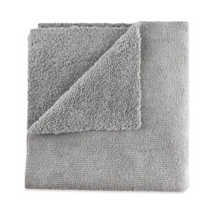 Paquete de 5 Toallas de microfibra sin bordes para automóvil, secado suave, toalla de pulido de detalles, ceramic coating 380 GSM, de 16 x 16 pulgadas (gris)