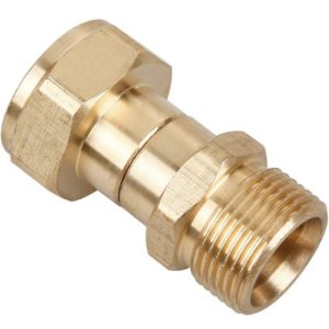 Junta giratoria para lavadora a presión electrica, accesorio de pistola a manguera sin torceduras, conexión métrica antitorsión M22 de 0.551 in, 3000 PSI Marca: Sooprinse