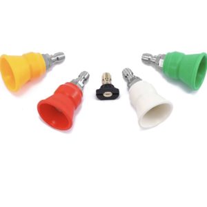 Protector de boquilla para lavadora a presión, puntas de boquilla de lavadora con soporte protector, 5 puntas de lavado a presión con conexión rápida de 1/4 pulgadas, orificio 4.0