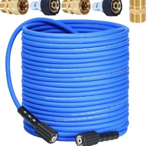 Manguera de lavado a presión – Manguera de extensión de lavadora de alta potencia de 1/4 pulgadas x 100 y 50 pies – Manguera de alta presión resistente a torceduras y desgaste para reemplazo –