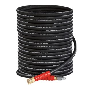Manguera para lavadora a presión, 3/8 pulgadas x 50 pies, conexión rápida, 4000 PSI, alambre trenzado de alta resistencia