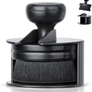 Aplicador de brillo de neumáticos de automóvil, cepillo vegano para brillo de neumáticos con soporte para servicio de limpieza de detalles automáticos (negro)