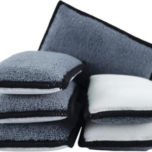 PAQUETE DE 3 Autofiber Esponja de limpieza interior Scrub Ninja (5 x 3 pulgadas) para limpieza de cuero, plástico, vinilo y tapicería.